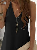 Casual Solid Color Sleeveless Suspender Mini Skirt