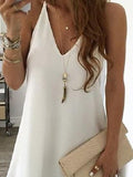 Casual Solid Color Sleeveless Suspender Mini Skirt