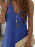 Casual Solid Color Sleeveless Suspender Mini Skirt