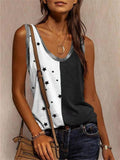 Casual Star Print Colorblock Sleeveless Vest