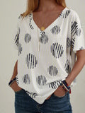 Casual V-neck Loose Plus Size Short-sleeved T-shirt