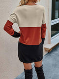 Color Block Drop Shoulder Sweater Dress