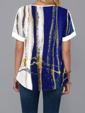 Digital Printed V-neck Short-sleeved Top