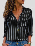 Fashion Striped Long Sleeve Lapel Shirt