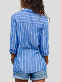 Fashion Striped Long Sleeve Lapel Shirt