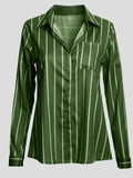 Fashion Striped Long Sleeve Lapel Shirt