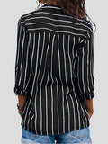 Fashion Striped Long Sleeve Lapel Shirt