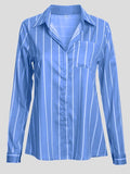 Fashion Striped Long Sleeve Lapel Shirt