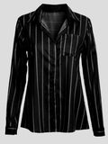 Fashion Striped Long Sleeve Lapel Shirt