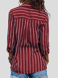 Fashion Striped Long Sleeve Lapel Shirt