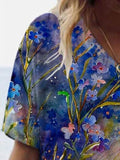 Flower Painting Print Short-sleeved T-shirt