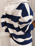 Long Sleeve Knot Stripe Print Hoodies