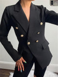 Slim Buttoned Solid Mid-Length Blazer