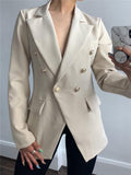 Slim Buttoned Solid Mid-Length Blazer
