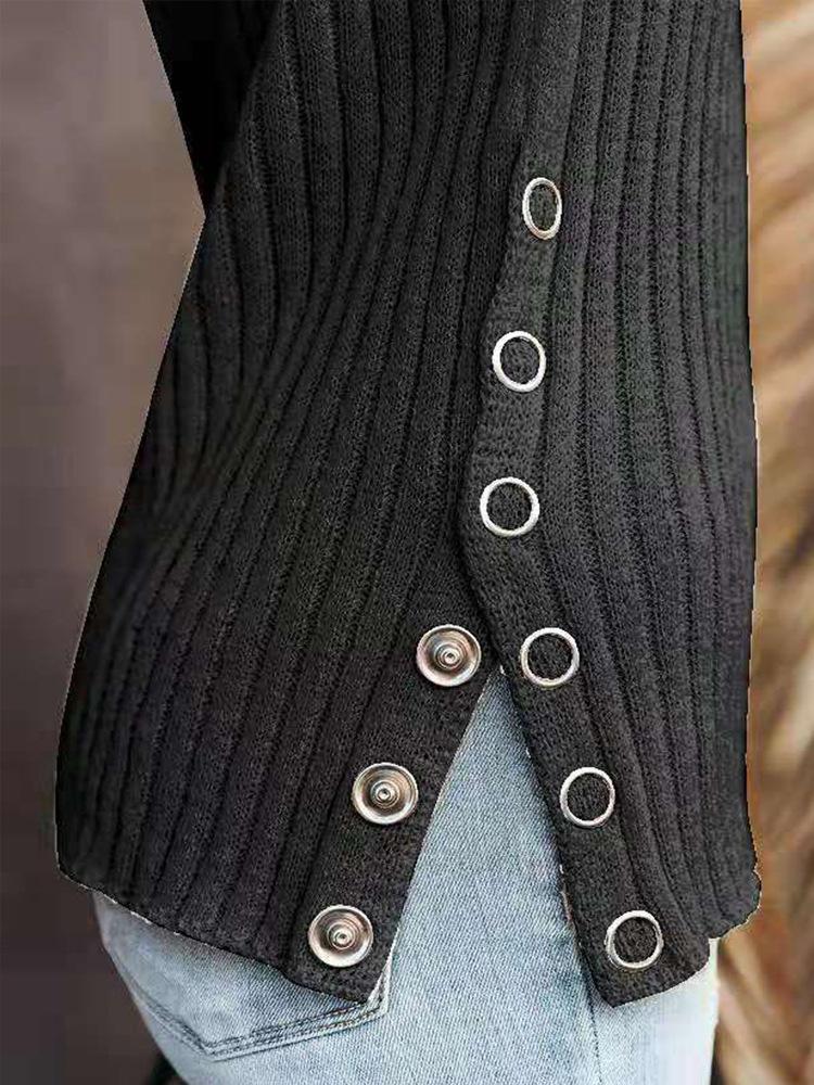 Knit Solid Sleeveless Round Neck Vest