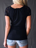 Lace Short-sleeved Lace-up T-shirt