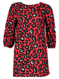 Leopard Print Long Sleeve Casual Dress