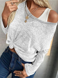 Loose Solid Long Sleeve Casual T-Shirt