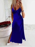 Low-cut Solid Slim Sling Dress