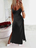 Low-cut Solid Slim Sling Dress