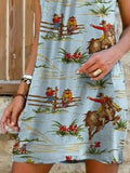 Printed Halter Sleeveless Mini Dress