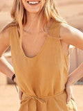 Solid Color Sleeveless Dress
