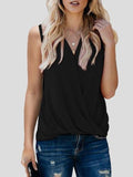 Solid V-neck Bottoming Ladies Small Vest