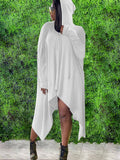 Long Sleeve Oversized Asymmetrical Hoodies Dress