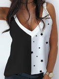 V-neck Black And White Color Matching Camisole