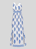 Vintage Printed Open-back Bohemian Skirt