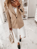 Long Sleeve Solid Button Casual Blazer