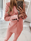 Long Sleeve Solid Button Casual Blazer