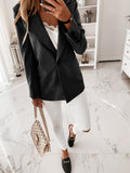 Long Sleeve Solid Button Casual Blazer