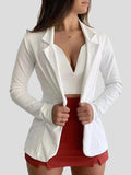 Long Sleeve Solid Slim Blazers