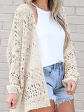 Crochet Loose Long Sleeve Knitted Sweater Cardigan