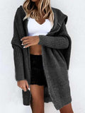 Loose Lapel Solid Thick Stitch Sweater Cardigan