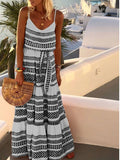 Bohemian Deep V Neck Print Sling Dress