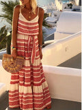 Bohemian Deep V Neck Print Sling Dress