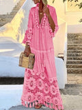 Bohemian Lace Fringed Temperament Dress