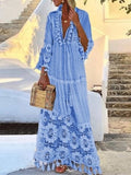 Bohemian Lace Fringed Temperament Dress