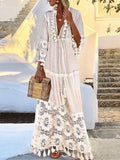 Bohemian Lace Fringed Temperament Dress