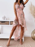 Bohemian Sling Chiffon Ruffle Dress