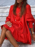 Long Sleeve Back Ruffled Mini Dress