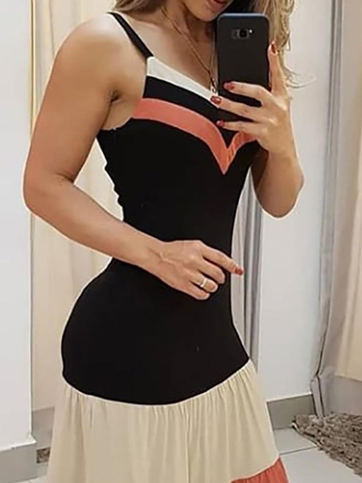Sling Multicolor Striped Maxi Dress