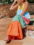 Sling V-Neck Multicolor Print Dress