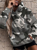 Camouflage Print Pocket Casual Hoodie