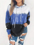 Gradient Printed Pocket Long Sleeve Hoodie