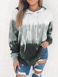 Gradient Printed Pocket Long Sleeve Hoodie