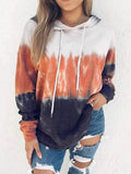 Gradient Printed Pocket Long Sleeve Hoodie