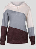 Panelled Drawstring Long Sleeve Hoodie